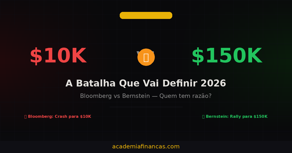 Bitcoin a 10000 ou 150000 dolares — Previsão 2026